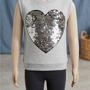 MIA NY Sequin Heart Sleeveless Sweatshirt S